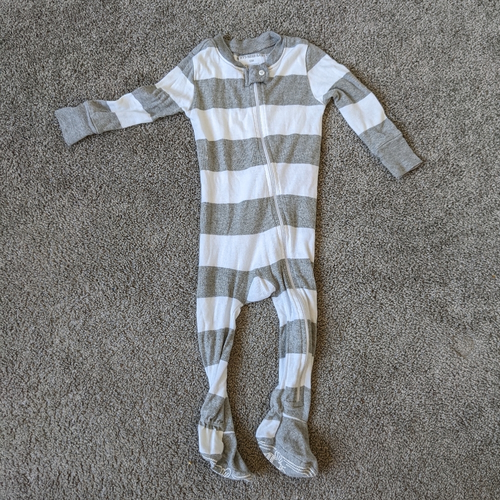 Burt's bees 12 month zip up pajamas 100% cotton gender neutral